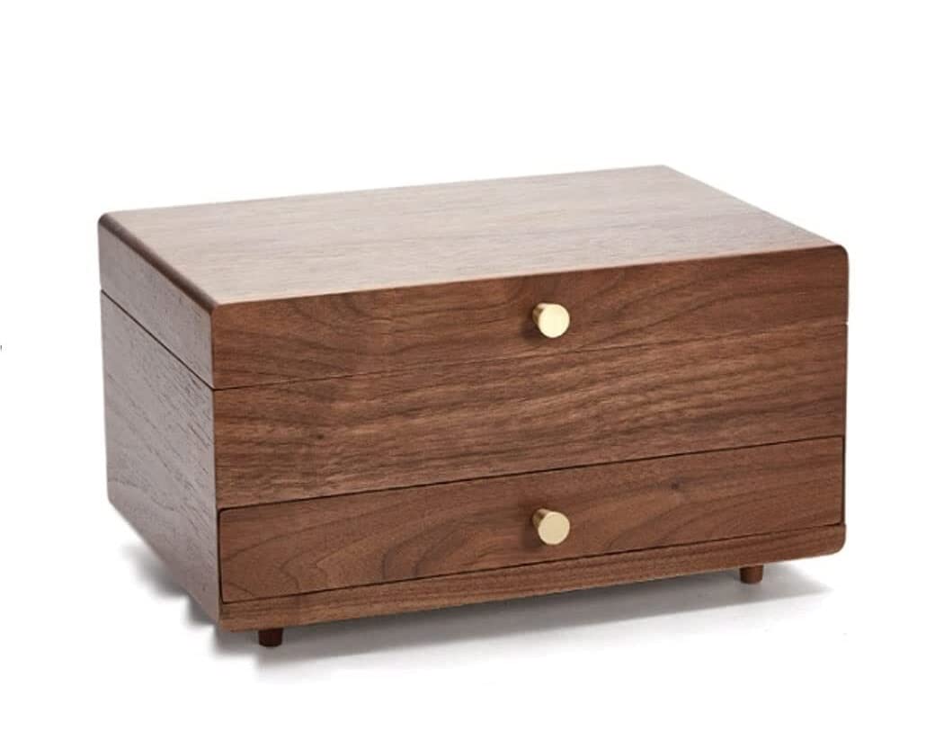 TIANQIHAO Watch Case Drawer-Type Solid Wood Storage Box, Earrings Necklaces Watch Storage Boxes Watch Box,A-Full