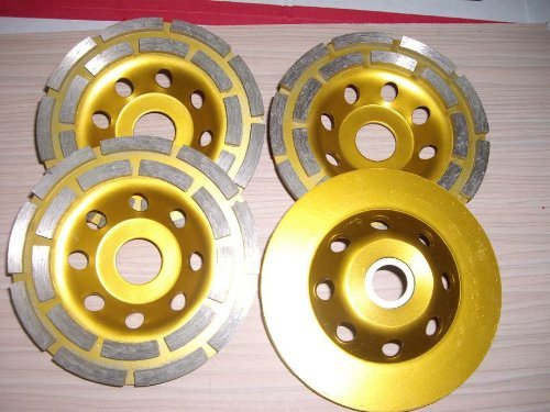 Set of 8 x 4" Diamond Double Row Segment Grinding Cup Wheel Concrete