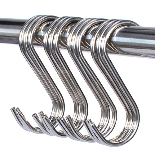 12 Pack Stainless Steel Heavy Duty(Bearing weigh 22LB) S Shaped Hanging Hooks 3.5