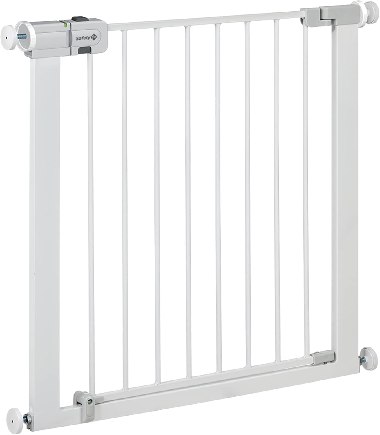 Safety 1st Secure Tech Metal Cancelletto Di Sicurezza In Metallo Per Bambini, Porte, Scale, Vani Con Apertura 73-80 Allungabile Fino A 136 Con Estensioni Vendute Separatamente, In Metallo Bianco