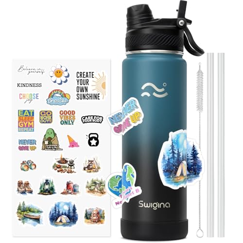 Image of Swigina Insulated Water Bottle with Boot (Keep 36hrs Cold) BPA Free, 24 oz