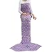 DDMY Knitted Mermaid Tail Blanket For Kids Adult Handmade Crochet Mermaid Sleeping Cotton and Woolen Blanket Warm Soft Living Room Quilt Best Birthday Christmas gift 71''x33''