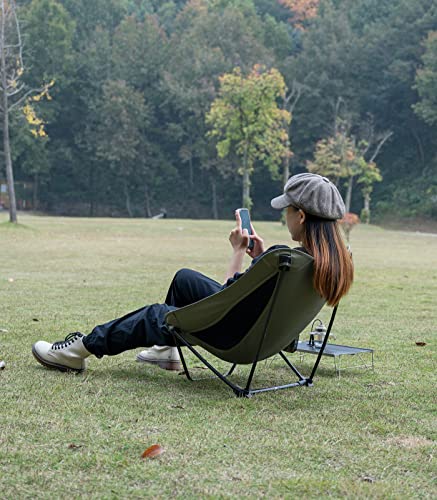 iClimb Low Ultralight Compact Camping Folding Chair with Side Pocket and Carry Bag (Black) - Thumbnail 7