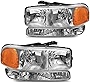 DWVO Headlight Assembly Compatible with 1999 2000 2001 2002 2003 2004 2005 2006 2007 GMC Sierra 1500 2500 3500/00-06 GMC Yukon Headlamp