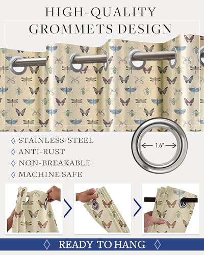 Image of Cloth Fusion Printed 100% Blackout Window Curtains 5 Feet Long Set of 2
