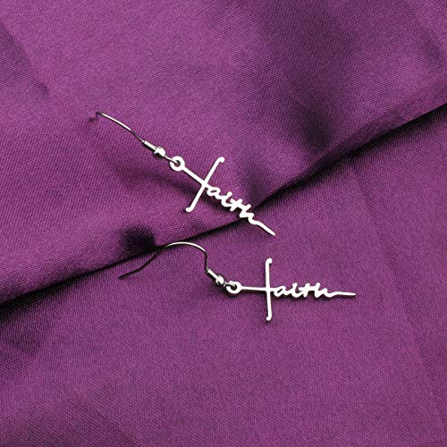 Faith Cross Earring Religious Jewelry Inspirational Christian Gift(faith earring)4