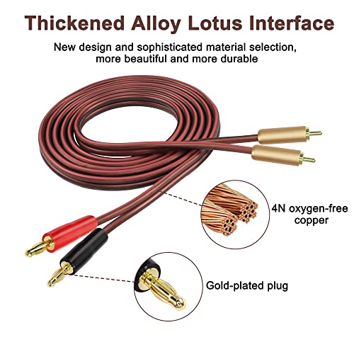 Image of MEIRIYFA 2RCA Plugs to 2 Banana Plugs Speaker Wire, Dual Banana Plug to RCA Male Plug OFC HiFi Speaker Cable for Speaker Subwoofer - 2M