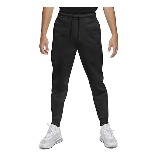 NIKE Mens Slim Fit Sportswear Tech Fleece Jogger Sweatpants Black/Black 805162-010 Size X-Large
