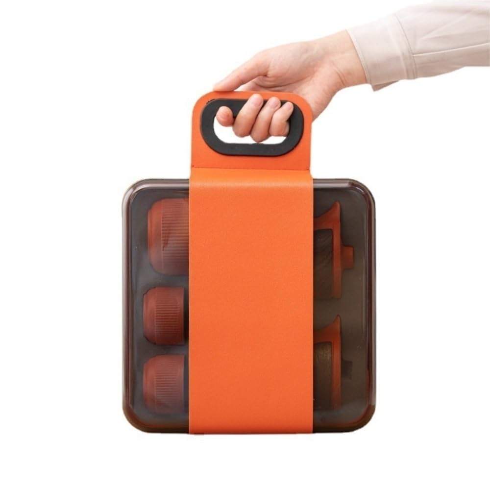 Pojemniki do Przechowywania spiżarni Ceramic Tea Storage Jar Travel Portable Tea Set Outdoor Carry-On Bag Office Tea Cup Tea Cup Camping Travel Set Pojemniki Ceramiczne na Herbatę, Kawę, Mąkę, Cukie(A