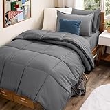 5-Piece Bed-In-A-Bag - Twin XL Extra Long (Comforter Set: Grey, Sheet Set: Grey) ...