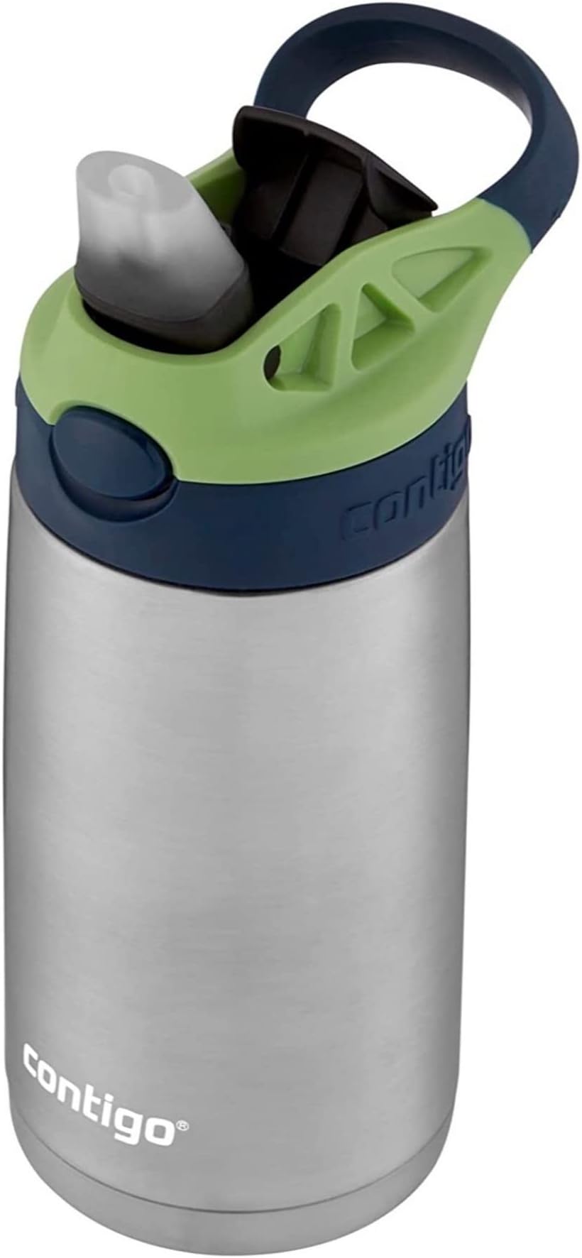 Kids Stainless Steel Water Bottle with Redesigned AUTOSPOUT Straw, 13 oz, Blueberry & Green Apple, Easy Clean, BPA Free