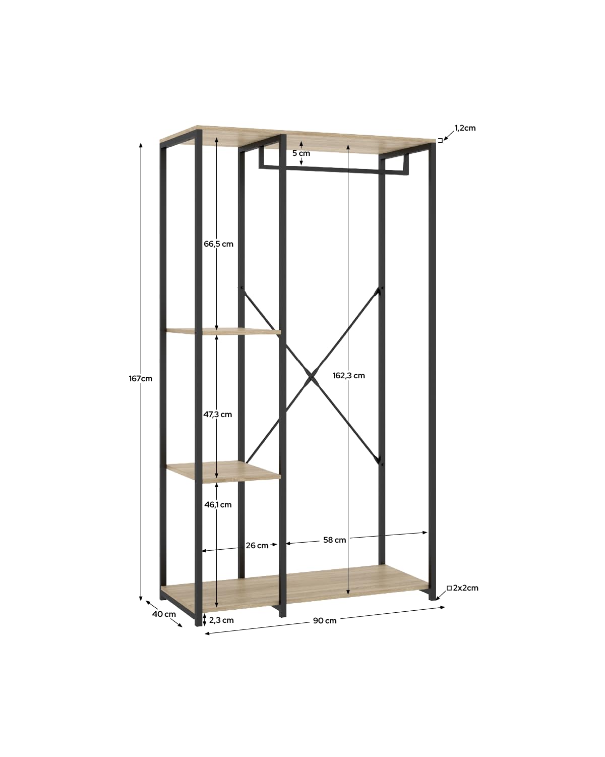 DEKIT Grupo RIMOBEL-VESTIDOR Metal 2 CUERPOS