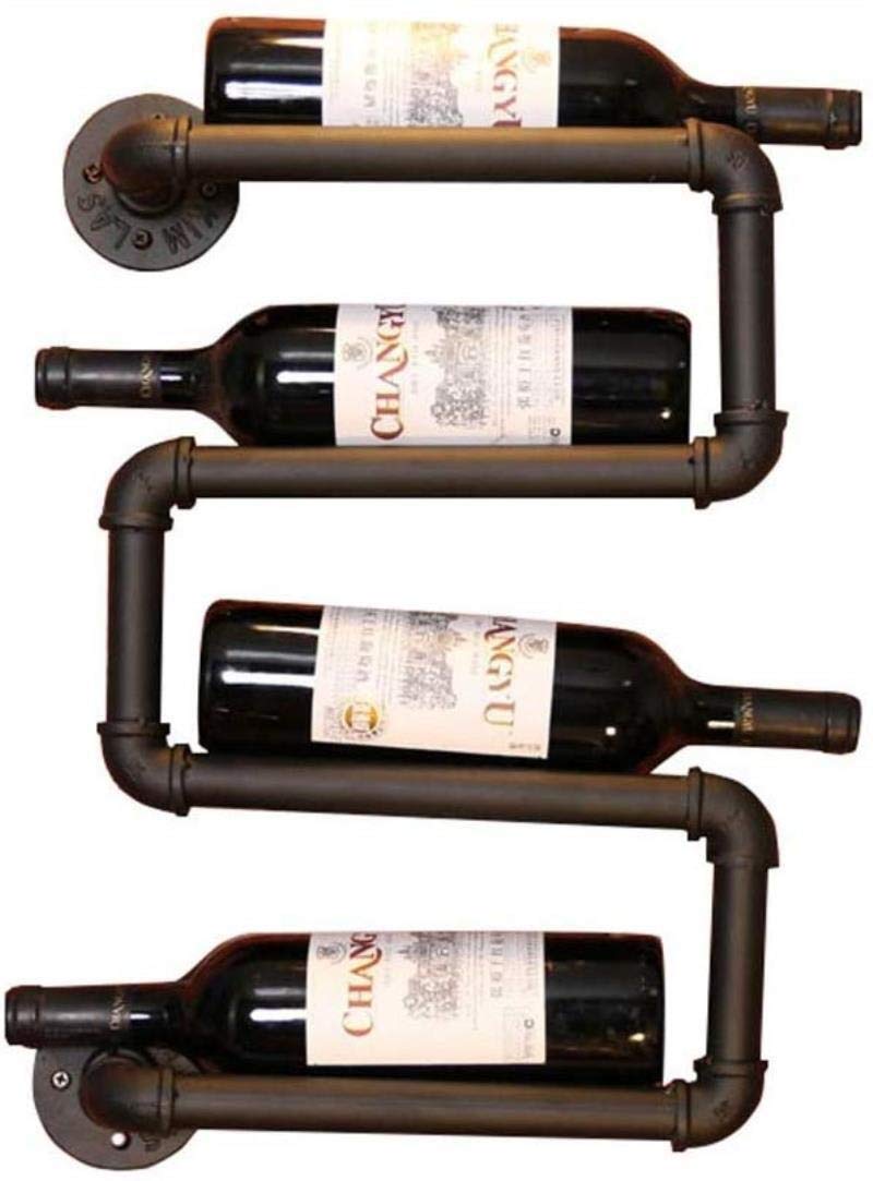 Organisateur de bouteilles de vin suspendu en métal noir