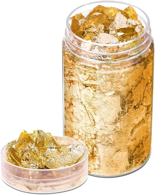 M.F.H Gold Foil Flakes for Resin 10 Grams Gold Foil Flakes Imitation Metallic Leaf for Nails, Painting, Crafts, Slime and Resin Jewelry Making (Gold Color)-image-33
