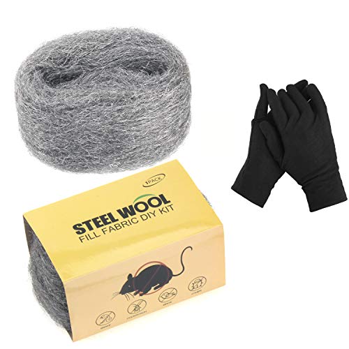 Kit de tela de relleno de lana de acero para bricolaje con bloqueador de huecos de alambre grueso, lana de acero, paño de alambre de acero para garaje/grietas/agujeros de ventilación 1 pieza (3) Cover