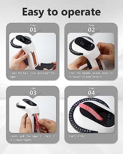 Zodzi Máquina de fazer etiquetas em relevo com fitas, máquina de etiquetas portátil em relevo, etiqu