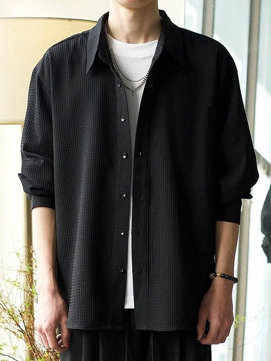 Image of ROYALSCOUT Men's Wrinkle-Free Lightweight Button Down Shirt Offering Elegance and Comfort Perfect for Travel, Workdays, or Social Gatherings
