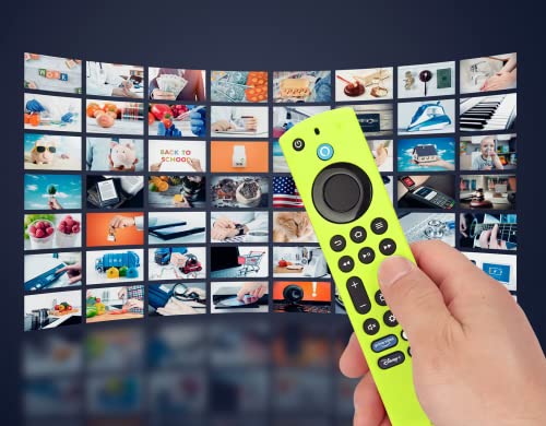 Image of Silicon Cover Compatible with New Fire TV Cube Remote, Amazon Basic Smart LED TV Remote, Onida Fire TV Remote (Only Silicone Cover Included) - Luminiscent Green