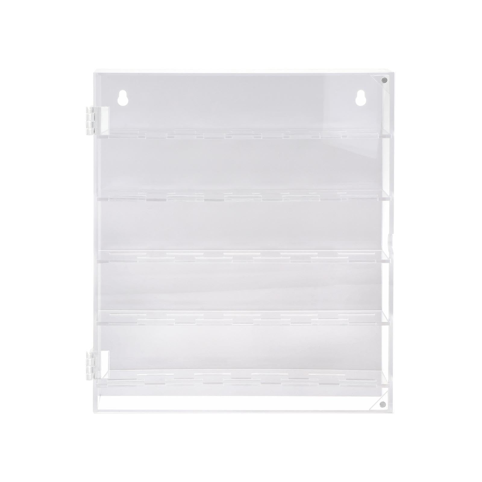 Vitrina Acrílica Protectora con Puerta, Soporte Transparente para Muñecas, Estantes de Almacenamiento, 10.23 X 1.29 X 11.81 Pulgadas, Blanco