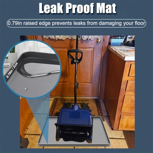 Snow Blower Mat, Snowblower Silicone Mat Garage Floor Mat for Snow, Electric Snow Shovel Mat with Raised Edge, Snow Blower Drip Pan, Garage Mat Oil Mat Non-Slip Waterproof Protector Pad (34"x22") — view 2