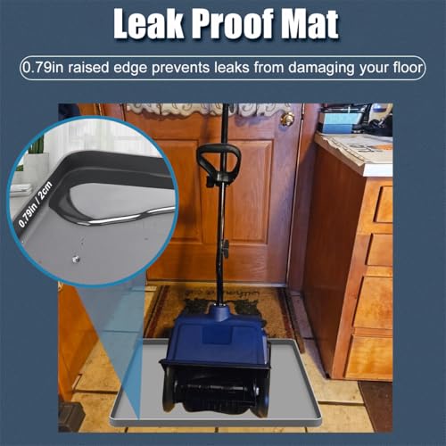 Snow Blower Mat, Snowblower Silicone Mat Garage Floor Mat for Snow, Electric Snow Shovel Mat with Raised Edge, Snow Blower Drip Pan, Garage Mat Oil Mat Non-Slip Waterproof Protector Pad, 27\'\'x27\'\' - Thumbnail 3
