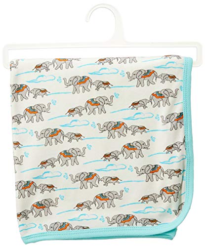 Image of Touched by Nature Unisex Baby Organic Cotton Swaddle, Receiving and Multi-purpose Blanket, Elephant, One Size