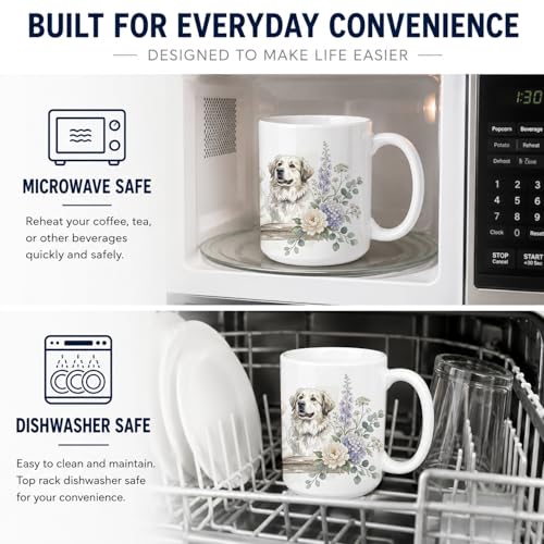 Taza de cerámica 15 oz con diseño Great Pyrenees miniatura 5
