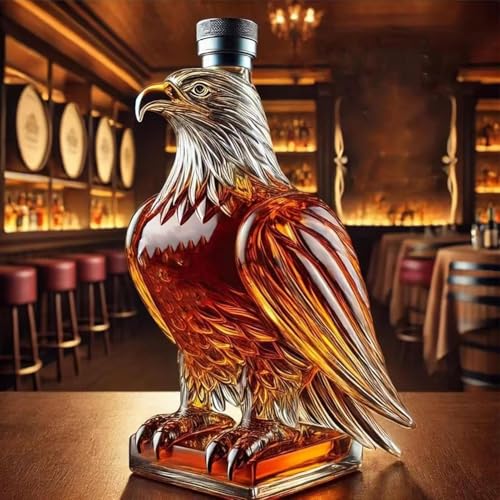 Decantador de de águila de whisky, botella de whisky divertida, botellas de estatua de águila, decantadores de vidrio con forma de animal, exquisito recipiente de licor, para vino, cócteles