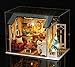 DIY Miniature Dollhouse Kit Realistic Mini 3D Wooden Mini Doll House Room with Furniture LED Lights Christmas Decoration Birthday Gift for Kids Teens Adults (Holiday time)