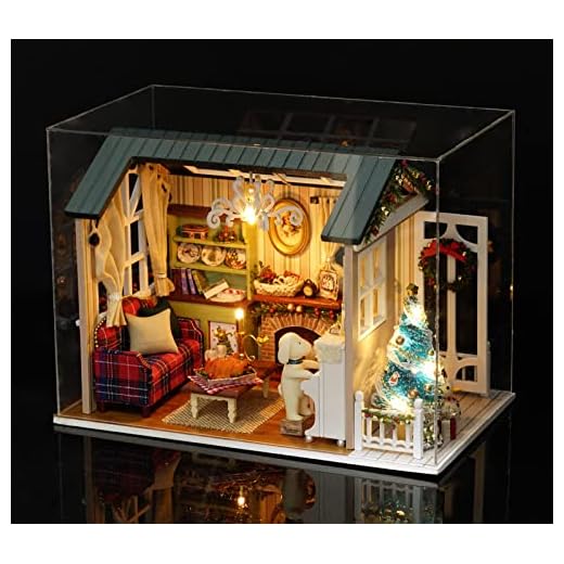 Tiandirenhe Casa de Muñecas en Miniatura de Bricolaje,DIY Mini 3D Regalo Creativo de Casas para Muñecas, decoración Navideña, Regalo De Cumpleaños para Adolescentes, Adultos(Holiday Time)