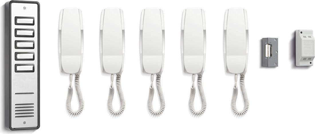 Digiteck Bs05- Bell 905 5 Way Audio Door Entry Intercom System With Lock/Door Release - Surface