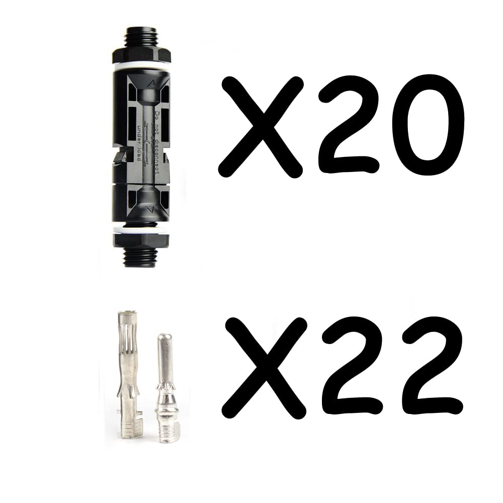 BAYM Solar Panel M C 4 Cable Connector 30A 45A Panel Solar Wire Connector PV System Waterproof Combiner Box Inverter(30A 20P)