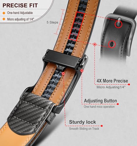 Image of BULLIANT Men's Ratchet Belt Nontrimmable-Click Belt Adjustable for Men Gift Lightweight 1 3 /8 inch