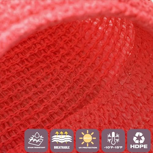 Voile d'ombrage rectangulaire rouge 3x4m contre la chaleur