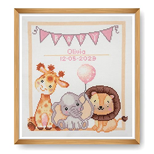 Trimits Kit per punto croce grande, ricamo a punto croce, per adulti, principianti, bambini, regali di Natale (cornice non inclusa), 11 pezzi, bambino