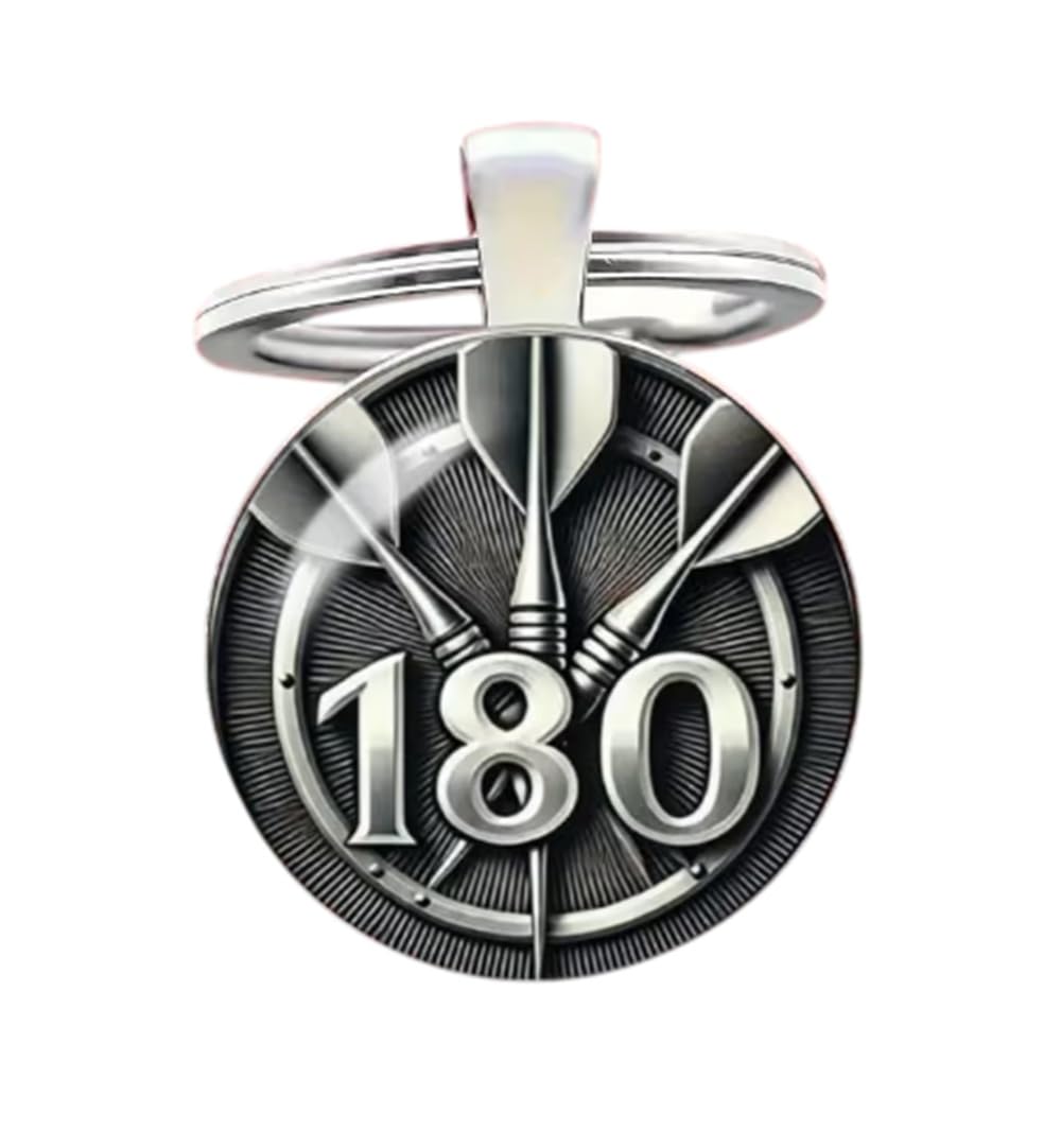 CMJ™ Darts Keyring Keychain Sport Dartboard Sporting Maximum Score 180 Design 1