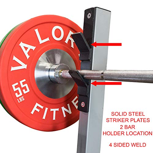 Valor Fitness BF-48 Olympic Weight Bench Press Station with Adjustable Safety Catches and Spotter Stand