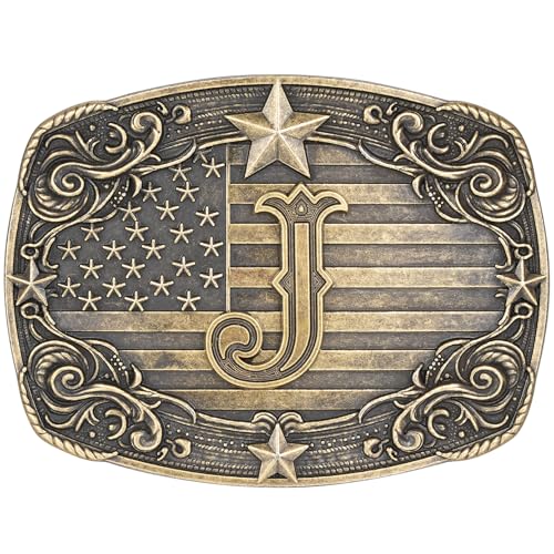 Image of Western Belt Buckle for Men Women Initial Letter A to Z Cowboy Belt Buckle Texas Buckle hebillas vaqueras para hombre