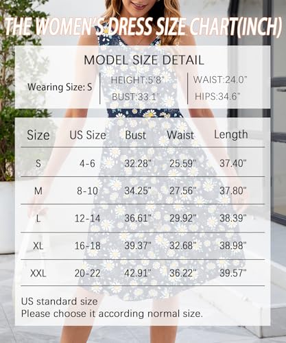 Image of KUOTAI Womens Summer Dresses Sleeveless Casual Loose Swing Button Down Midi Dress V-Neck Flowy A-Line Sundress