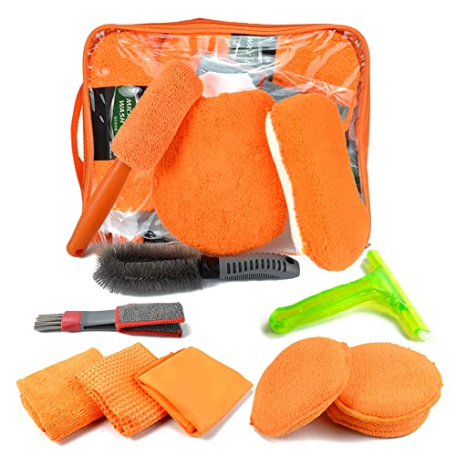 12PCS Set di Pulizia Auto,Salviette di Pulizia