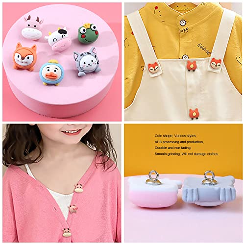 Zotuoart Sewing Buttons Single Hole 6Pcs 0.8''(2Cm) Cute Cartoon Animal Buttons Sweater Shirt Coat Replacement Button For Children Kids Clothes Crafts - Cow #TOP6