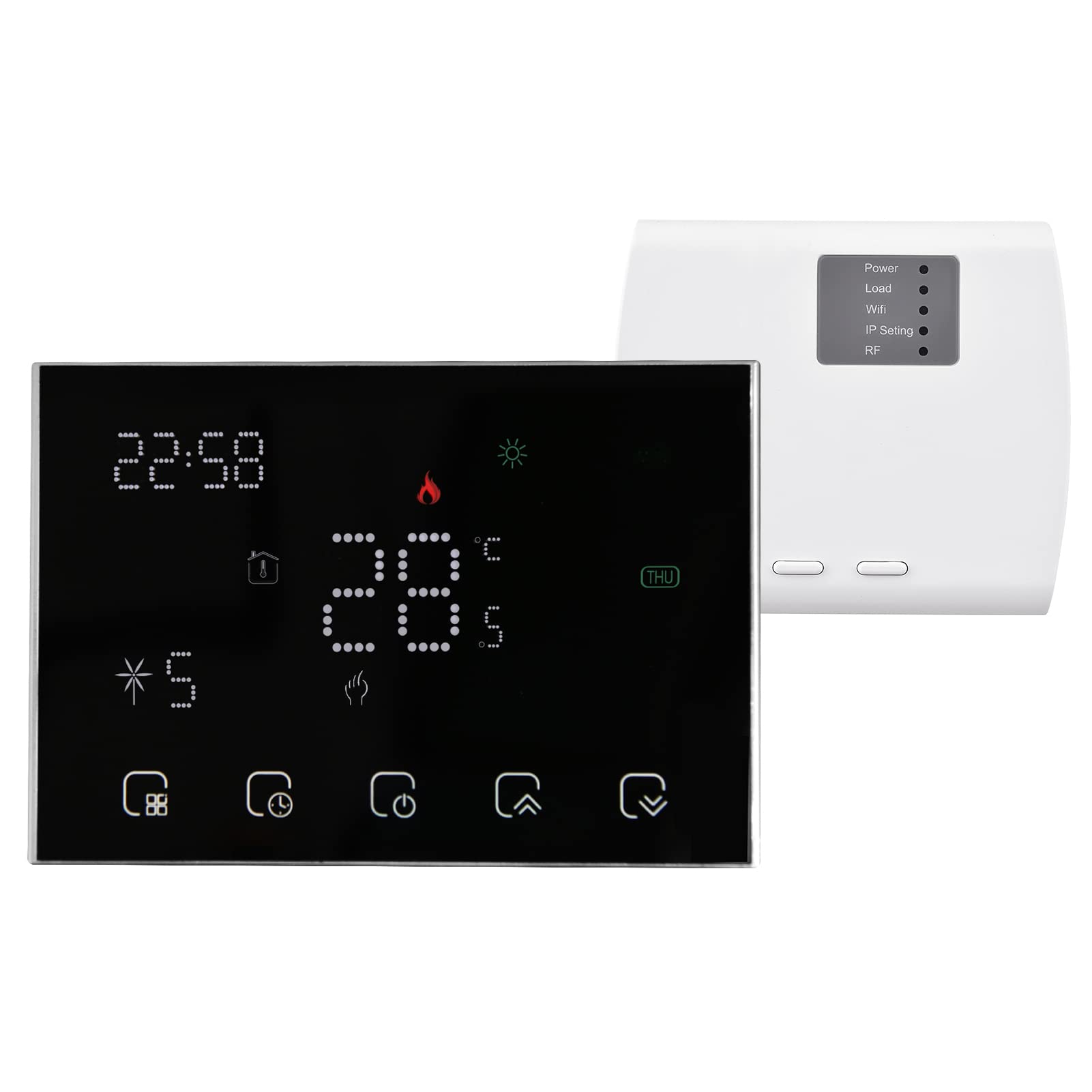 Termostato WiFi Intelligente, Regolatore di Temperatura Touchscreen Programmabile per Casa, Scuola e Ufficio, Design a Risparmio Energetico (per il riscaldamento con caldaia a gas con WiFi)