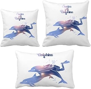 DIYthinker Parure de coussin avec dauphins pour la natation
