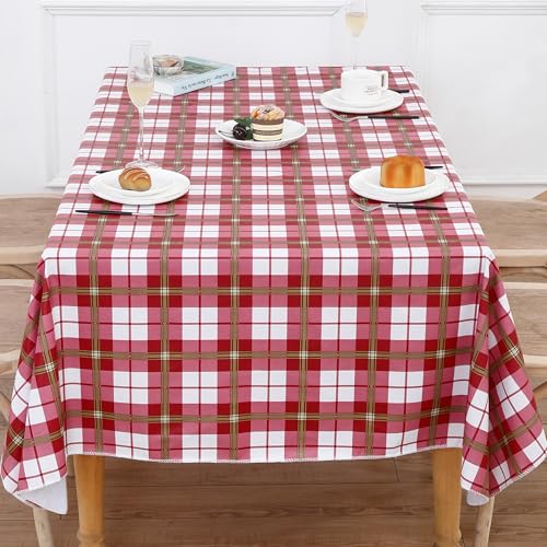 Image of Walrus Heavy Duty Vinyl Tablecloth with Flannel Backing Waterproof Oil-Proof Plastic Table Cloth Stain-Resistant Wipeable Rectangle or Square Table Cover for Indoor and Outdoor (Lattice,54x54 Inch)