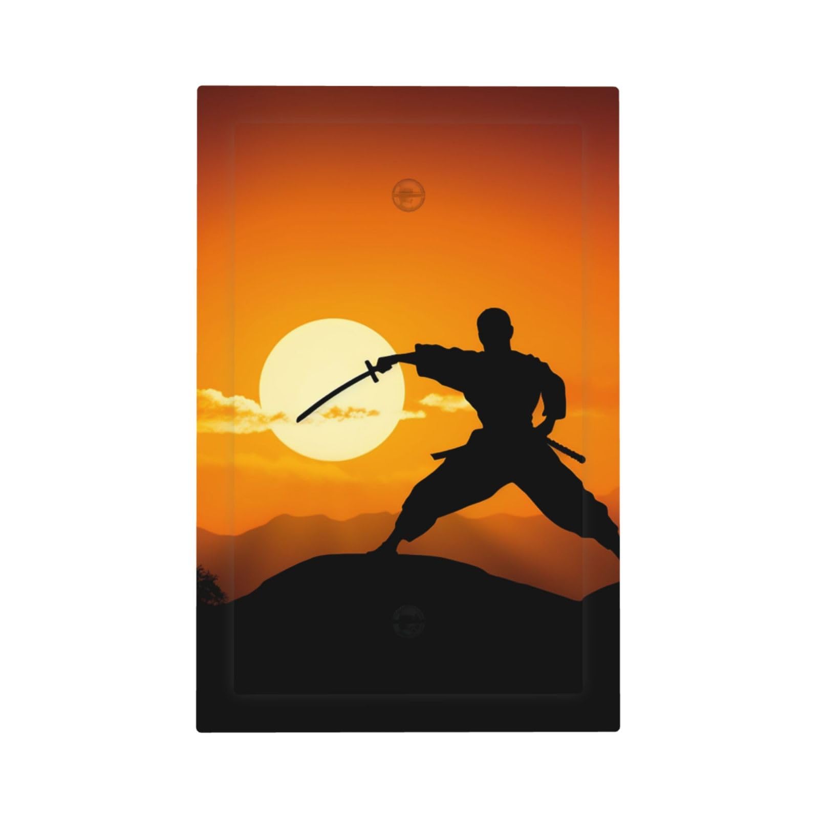 1-Gang Decorator Wall Plate Sun Karate Silhouette Light Switch Cover Single Gang Receptacle Outlet Wall Plate Mid Size 5" x 3" Wallplate Unbreakable Polycarbonate Outlet Faceplates Covers