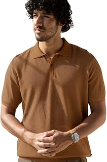 Andamen Men's Gold Cotton Solid Regular Fit Polo Price In India