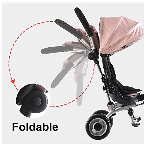Collapsible Baby Stroller Kinderfahrrad mit Sunshade mit Safety Fence Outdoor Dreirad Boy and Girl Toys (Farbe: Grau… – Bild 3