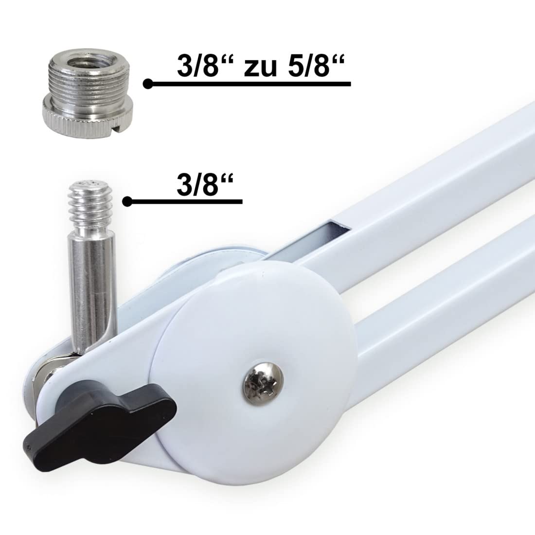 keepdrum MS138WH - Brazo de micrófono articulado para micrófonos, color blanco