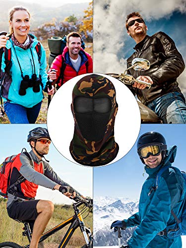 Blulu 4 Pieces Balaclava Face Mask Windproof Sun Dust Protection Mask Breathable Full Face Cover For Outdoor Activities (Color Set 2) Camouflage #TOP1