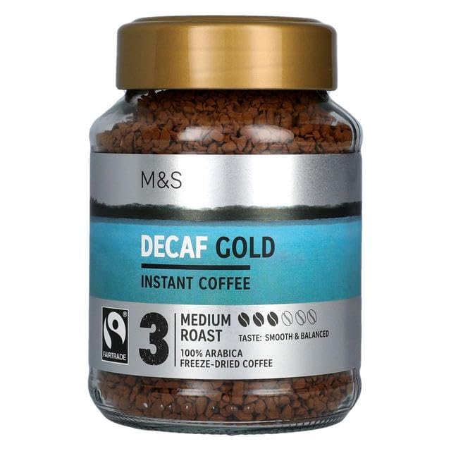 M&S Decaf Gold Instant Coffee 100gm, Medium Roast, (Imported)